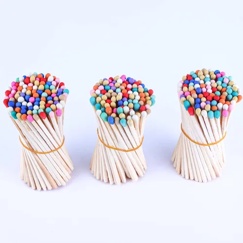 Miniatura 2 de 100 fósforos decorativos de arco iris de 3 pulgadas, fósforos de seguridad de madera largos de alta calidad para velas, fósforos de madera largos