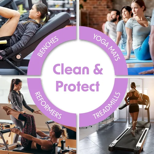 Miniatura 3 de Wipex Limpiador de esterillas de yoga y toallitas de fitness, limpiador natural de equipos de gimnasio de lavanda y vinagre, 75 toallitas