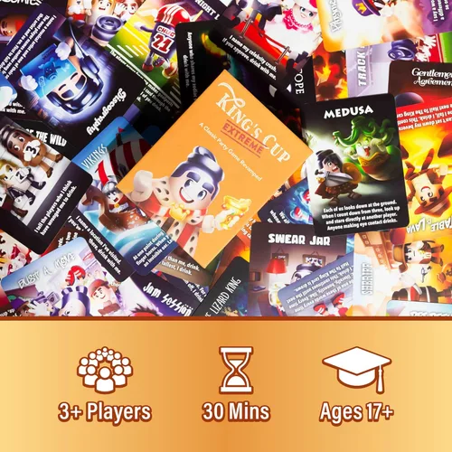 Miniatura 3 de Lost Boy Entertainment King's Cup Extreme - Juegos de fiesta - Juegos de cartas para adultos - Noche de cita - Juegos para parejas - Juegos de viaje