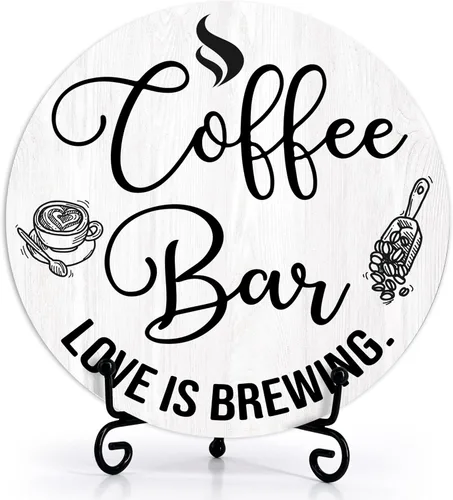 Miniatura 6 de Letrero de Jesús de madera, decoración cristiana de café para estación de barra en el hogar, regalo religioso para amantes, decoración rústica