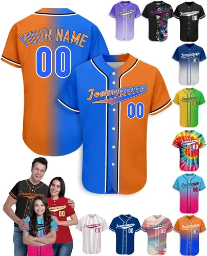 Miniatura 39 de Camiseta de béisbol personalizada para hombres, mujeres y niños con nombre, número y logotipo, camisetas de sóftbol personalizadas, S-4XL