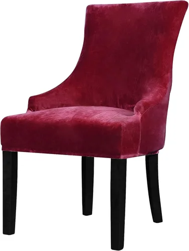 Miniatura 50 de Lellen Funda elástica de terciopelo para silla con respaldo de ala, funda protectora reutilizable para comedor, banquete, decoración del hogar, etc.