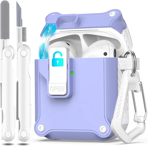 Miniatura 109 de R-fun - Funda para audífonos compatible con AirPods de 4.ª generación 2024, cubierta protectora de expulsión automática a prueba de caídas, puerto