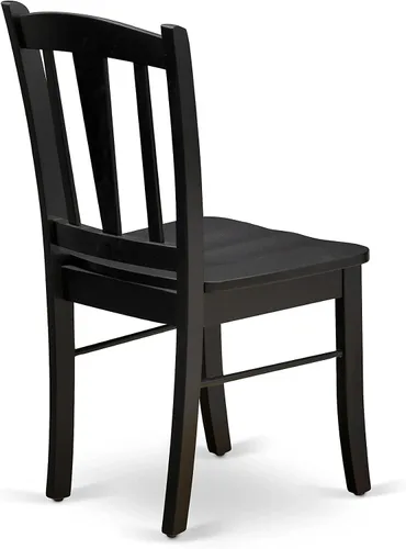 Miniatura 7 de East West Furniture DLC-BLK-W Dublin - Sillas de comedor de cocina, sillas de madera con respaldo de listones, juego de 2, color negro