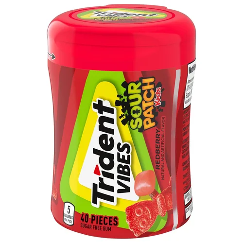 Miniatura 10 de Trident Vibes SOUR PATCH KIDS Redberry - Goma de mascar sin azúcar, botella de 40 piezas (paquete de 2)