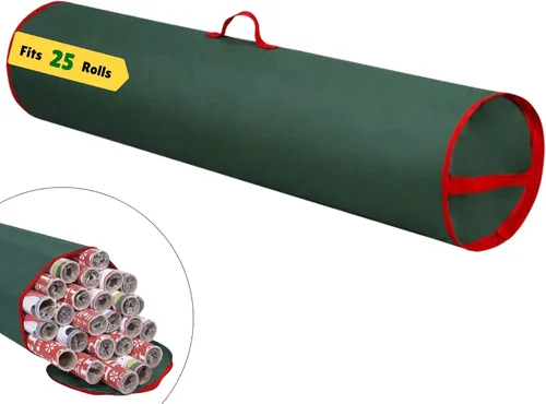 Miniatura 8 de Bolsa de almacenamiento de papel de regalo, organizador de papel de regalo debajo de la cama para almacenar múltiples rollos de papel de regalo