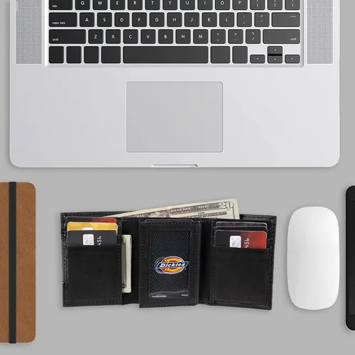 Miniatura 6 de Dickies Cartera triple de cuero para hombre Negro