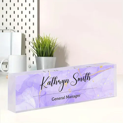 Miniatura 25 de Placa de nombre personalizada, placa de nombre personalizada para oficina, accesorio de escritorio de acrílico, regalos para compañeros de trabajo