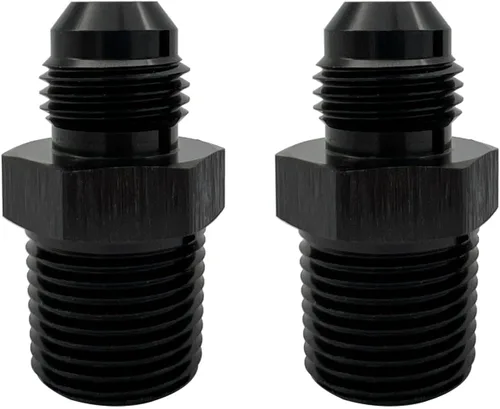 Miniatura 34 de Adaptador de tubo de manguera de combustible de aluminio recto 16AN acampanado a 3/4" NPT macho Unión de rosca negro