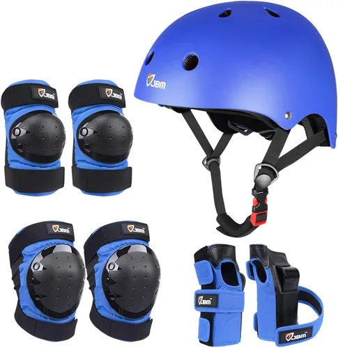 Miniatura 15 de JBM - Juego de equipo de protección para patinaje para niños y adultos, desde principiantes hasta avanzados, casco para monopatín, rodilleras y Gris