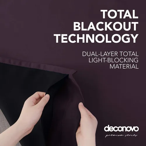 Miniatura 28 de Deconovo Cortinas opacas 100% con forro negro, cortinas con ojales aisladas térmicamente que reducen el ruido, doble capa para oscurecer
