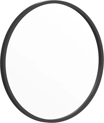 Miniatura 2 de Flash Furniture Julianne - Espejo redondo grande de pared, espejo de acento de círculo negro, espejo de tocador de 20 pulgadas, para baño, tocador