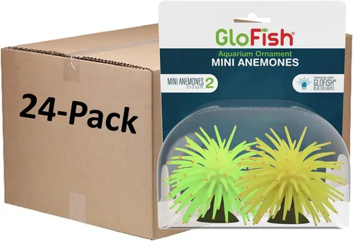 Miniatura 7 de GloFish Adorno de anémona, adorno detallado de acuario, verde grande, crea un efecto brillante (paquete de 1)
