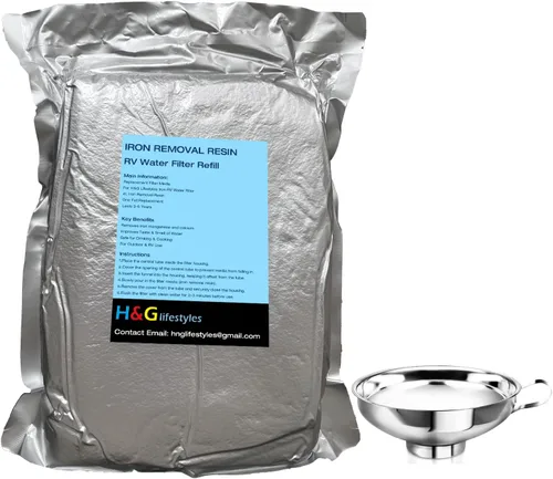 H&G Lifestyles Resina de eliminación de hierro de 4L para filtro de agua con hierro, repuesto de cartucho de filtro de resina de intercambio iónico