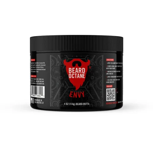 Beard Octane Mantequilla para barba para hombres - Envy (Colonia: cítricos, bergamota, vainilla) - Suaviza y acondiciona las barbas con karité - 4