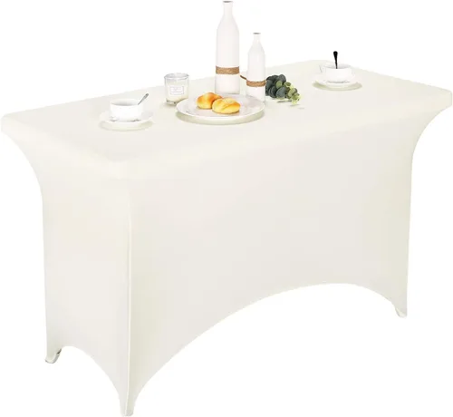 Miniatura 87 de LZY Cubierta de Mesa Elástica Ajustable de Spandex para Mesa Plegable de 6 pies, 4 pies o 8 pies, Mantel de Cóctel Rectangular, Perfecto para Champn