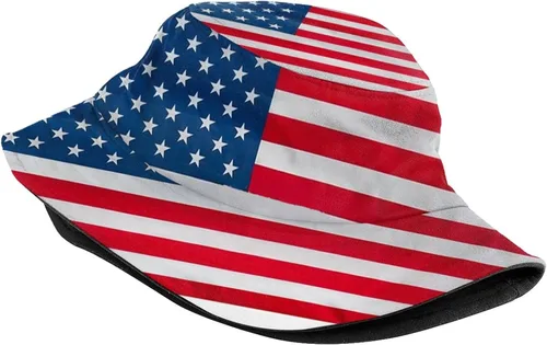 Miniatura 2 de Lindos sombreros de pescador con bandera patriótica de moda, sombrero de pescador para exteriores para mujeres y hombres