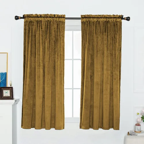 Miniatura 23 de FY FIBER HOUSE 2 paneles de ventana, oscurecimiento de habitación, bolsillo para barra, terciopelo de lujo súper suave, eficiencia energética, 52