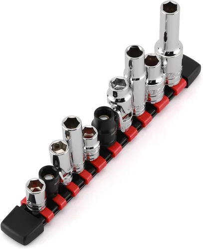 Miniatura 7 de MIXPOWER 5 piezas de enchufe de 1/4" de 6 puntos de tamaño único de 10 mm, juego de enchufes de 10 mm, enchufe magnético, junta universal, enchufe