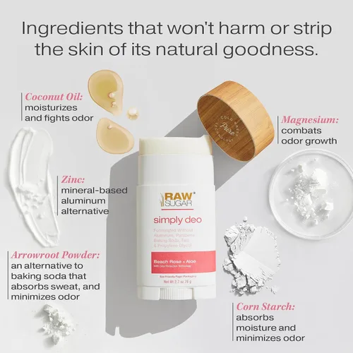 Miniatura 2 de RAW SUGAR Desodorante en barra sin aluminio, paquete Simply Deo (paquete de 3) desodorante de cuerpo entero para mujeres y hombres, formulado