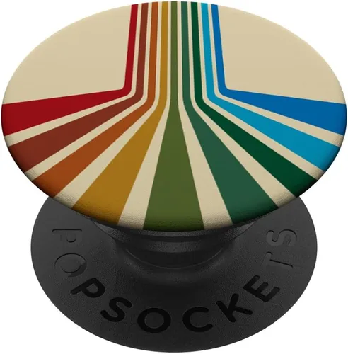 Miniatura 6 de PopSockets MagSafe PopGrip de estilo retro de los años 70 con diseño de rayas multicolor para iPhone