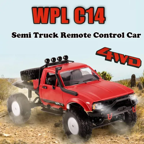 Miniatura 2 de Camión RC Crawler Offroad RC WPL C14 RC Rock Crawler 4x4 1/16 Escala 1/16 Camiones de control remoto, 2.4G Semi Camiones Todo Terreno RTR Hobby RC