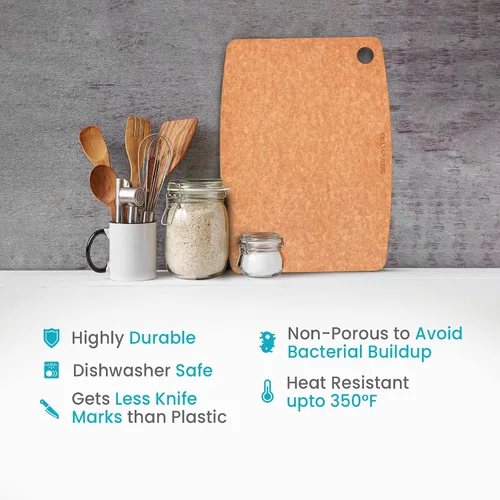 Miniatura 4 de Tabla de cortar apta para lavavajillas para cocina, tabla de cortar grande de madera compuesta, delgada y ligera, resistente al calor, sin BPA