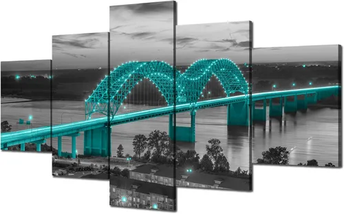 Miniatura 24 de Cawpom Arte de pared de Los Ángeles en blanco y negro, cuadro decorativo para pared, diseño de horizonte de Los Ángeles, póster de palmera, marco