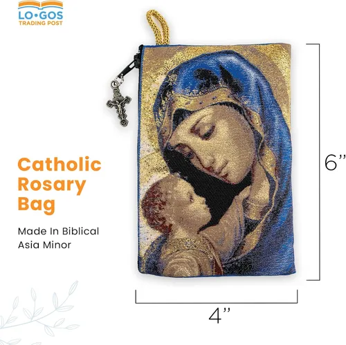 Miniatura 44 de Bolsa de rosario católico, estuche de rosario de bautismo para niños con números 6:24-26, versículo de la Biblia, 4 x 6 pulgadas, joyería y monedero
