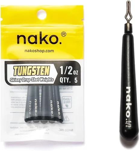 Miniatura 5 de Nako - Pesas de tungsteno para tiro de caída, pesos de tungsteno, pesos de pesca para equipo de tiro caído, 1/32 oz - 1 oz, sin astilla, negro