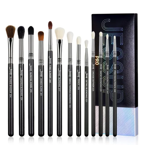 Miniatura 10 de Jessup Juego de brochas de sombra de ojos, 12 piezas, juego de brochas de maquillaje de ojos profesional prémium sintéticas, mezcla de sombra