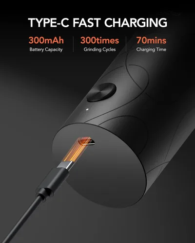 Miniatura 4 de FORLIM Juego de molinillo eléctrico de sal y pimienta, recargable por USB, molinillo automático de sal y pimienta con cubierta antipolvo, control
