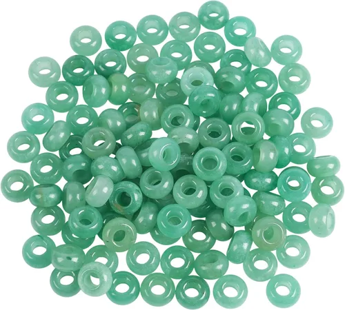Miniatura 10 de 20 cuentas de jade Rondelle Picasso de piedra suelta de agujero grande para cristales y piedras curativas para hacer joyas Multicolor Picasso Jade