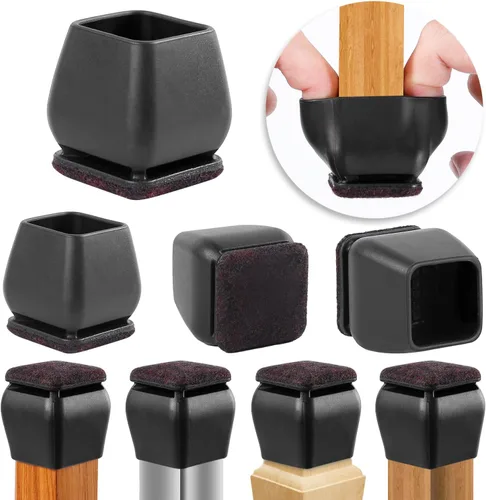 Miniatura 13 de Ezprotekt 24 piezas de protectores redondos de silicona para patas de silla para suelos de madera, almohadillas de fieltro para muebles, tapas