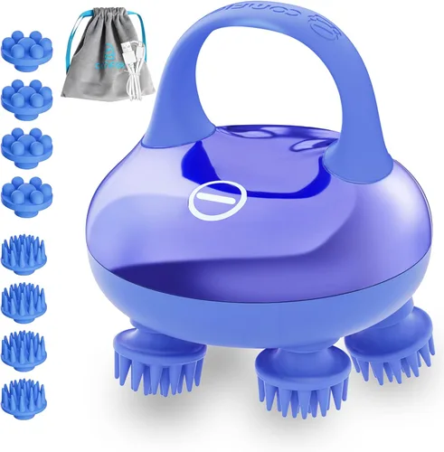 Miniatura 11 de COMFIER Masajeador de Cabeza Inalámbrico Masajeador de Cuero Cabelludo para Crecimiento Capilar con 3 Modos de Amasado, Masaje Capilar Impermeable