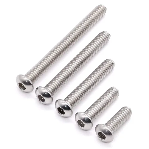 Miniatura 7 de Tornillos de cabeza de botón M3-0.020 x 0.394 in (100 unidades), acero inoxidable 18/8 304, totalmente roscado, rosca gruesa de máquina, unidad