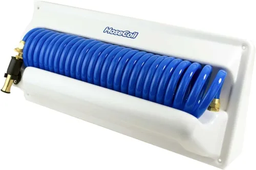 HoseCoil Caja de montaje horizontal con manguera de alimentación adicional de 5 pies