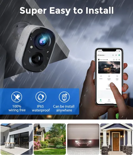 Miniatura 2 de Cámaras de seguridad inalámbricas 2K – Cámaras de seguridad WiFi para exteriores, visión nocturna a color, detección AI/PIR, conversación de 2 vías