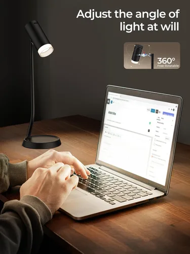 Miniatura 2 de PESUTEN Lámparas de mesa inalámbricas, luz de mesa portátil a pilas con cabezal de ángulo ajustable magnético, lámpara recargable de 5000 mAh