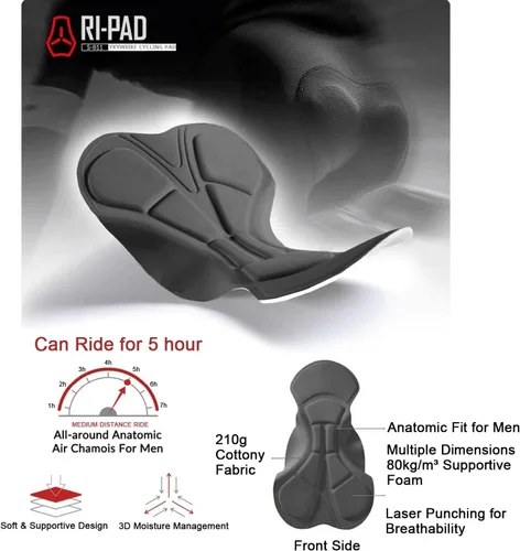 Miniatura 4 de Ciclismo baberos hombres Ciclismo Bib Shorts Hombres Road Bike Bicicletas Transpirable Acolchado Riding Tights Bib Shorts Ciclismo Hombres
