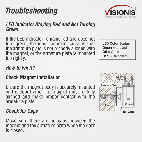 Miniatura 6 de Interior 1200LBS 1,102.3 lbs Holding Force Outswinging Cerradura de puerta electromagnética con sensor LED para sistema de control de acceso