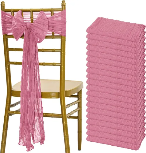 Miniatura 8 de Showgeous 20 bandas para silla, estopilla rústica, lazos decorativos diseñados para bodas, banquetes, fiestas, pasillo, decoración del hogar