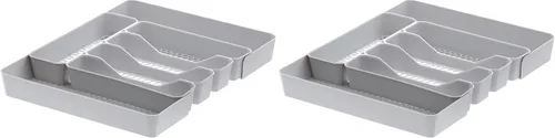 Miniatura 15 de Spectrum Diversified Hexa - Bandeja organizadora de cajones de cocina moderna, utensilios y cubiertos, organizador de 6 divisores, 13 x 16, gris