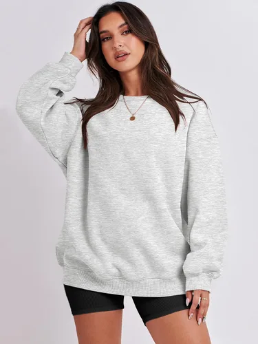 Miniatura 5 de ANRABESS Sudadera de gran tamaño para mujer, con cuello redondo, estilo Y2K, sudadera con capucha de forro polar, cómoda, camiseta informal, ropa