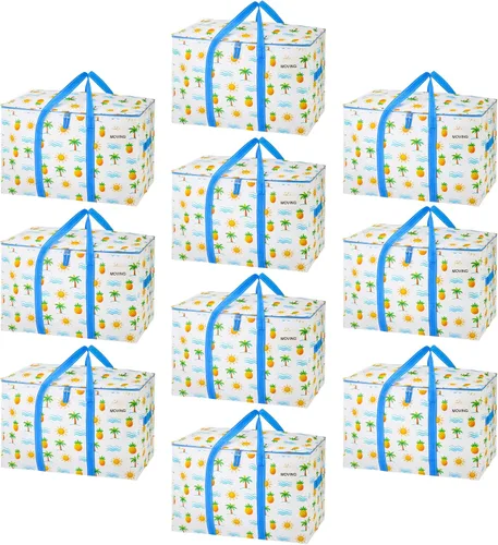 Miniatura 39 de VENO - Paquete de mudanzas, cajas de almacenamiento para embalaje universitario con tapas alternativas, para dormitorio, extragrande, asas