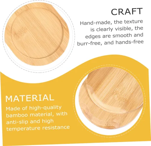 Miniatura 8 de TIDTALEO Portavasos de bambú para condimentos, bandejas de madera, bandejas para mesa de café Comida, bandeja de madera, bandeja de madera, base