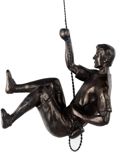 Miniatura 17 de Gran conjunto de 3 esculturas de pared de hombres escalando Arte decorativo de pared nórdica de simplicidad moderna, esculturas de hombre escalador