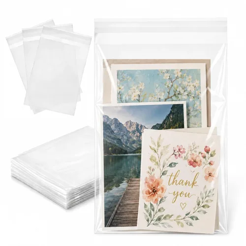 Miniatura 17 de 200 bolsas transparentes de celofán para panadería autosellables de 3x5-1.4 mils de grosor, bolsas pequeñas de plástico adhesivo OPP para galletas