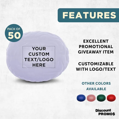 Miniatura 2 de Juego de 50 bolas para apretar el cerebro, paquete personalizado a granel, alivio del estrés, perfectas para tu escritorio, oficina o hogar