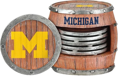 Miniatura 7 de FOCO NCAA College Team Logo 5-Pack Barril Bebida Bebida Coaster Set